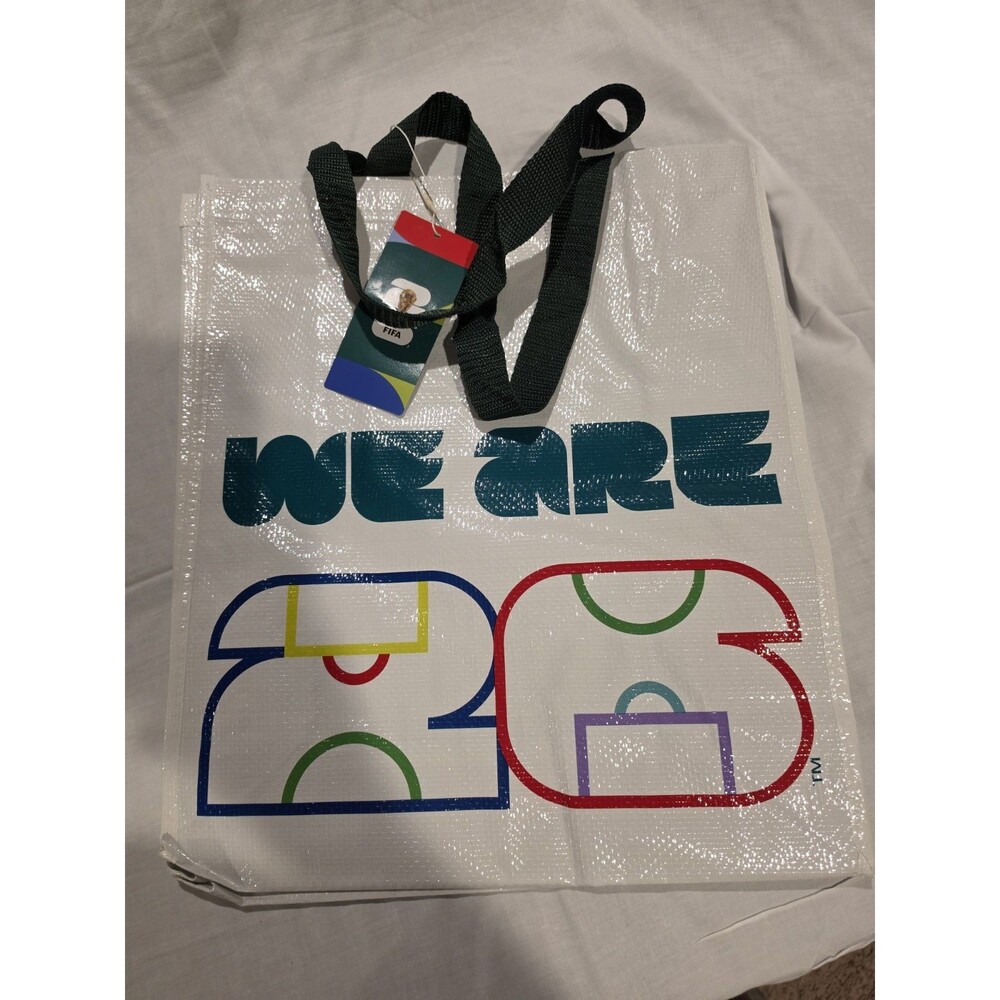 FIFA World Cup 2026 Soccer Reusable Large Tote Bag White Bag Officially Licensed